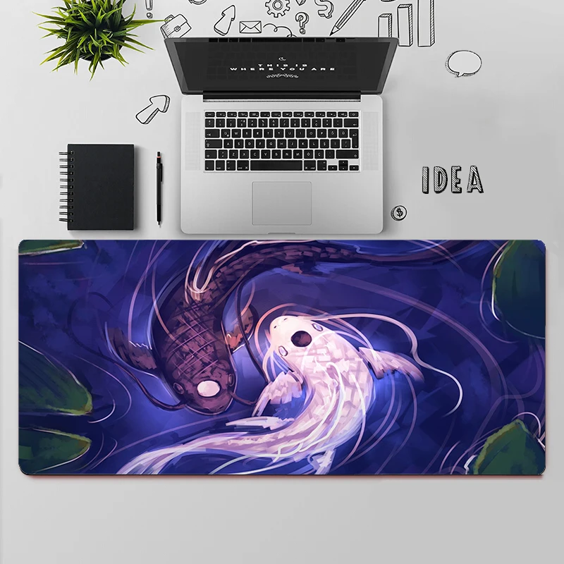 Tapete do rato do jogo grande mouse pad computador gamer tapete do rato último airbender peixe yin yang mousepad teclado tapete de mesa mause almofada