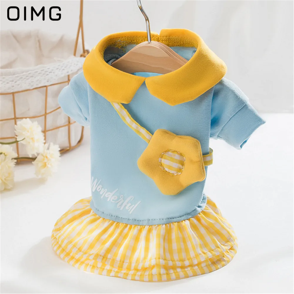 

OIMG Pet Dog Dresses Summer Thin Breathable Sunflower Petal Cat Dress For Small Dogs Clothes Pomeranian Yorkies Puppy Skirts