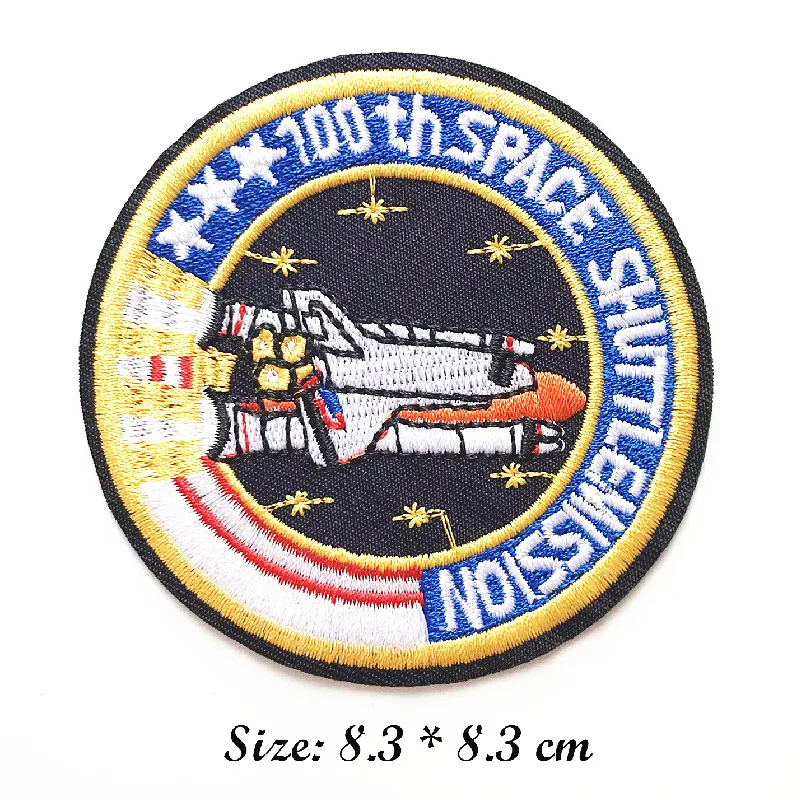 Space Airplane Rockets Patches Embroidered Iron On Embroidered Sew on Applique Logo Patch Stripe Badges For Clothes Bag  DIY