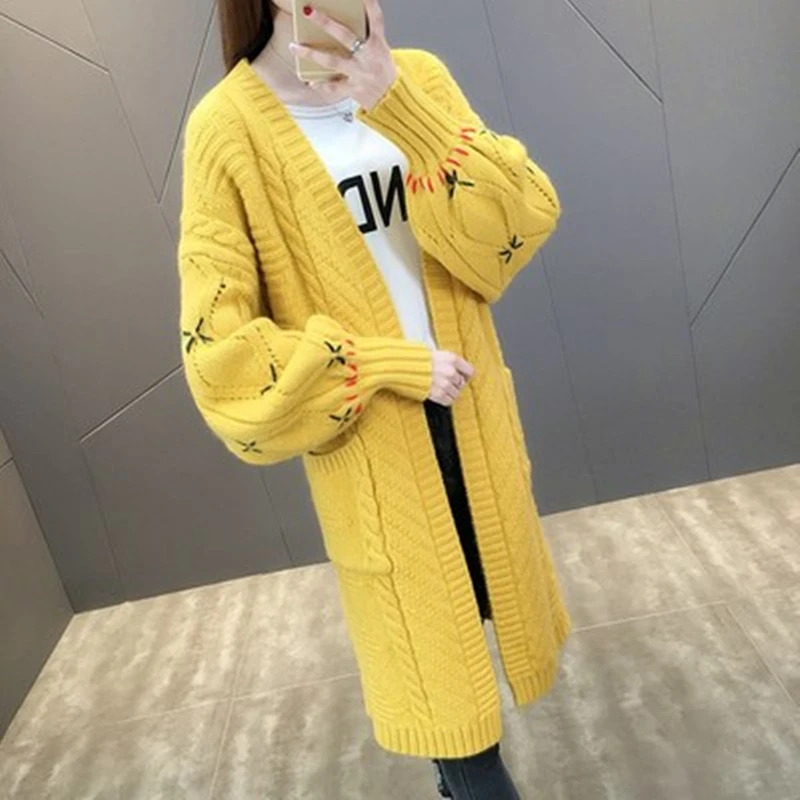 Sweater Women Cardigan Winter Invierno Mujer 2021 Korean Knitted Casual Long Cardigan Autumn Cardigans Women Tops LW882