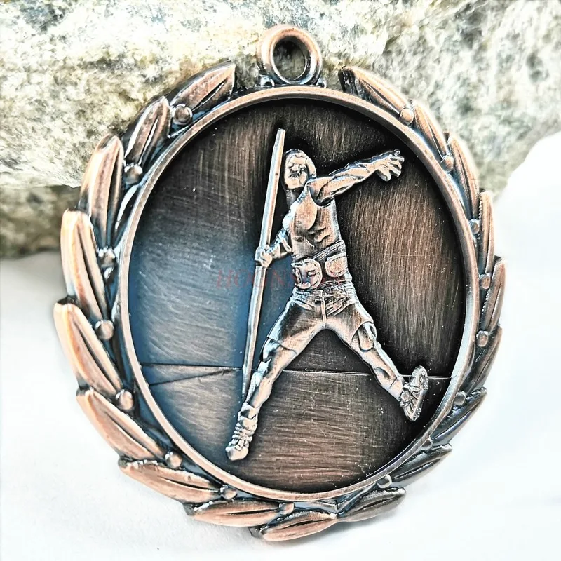 gouden medaille sportmedaille Man Javelin Sports Javelin Competitie Metalen medaille Goudfolie medaille Goud en zilver Brons Schoolfabriek