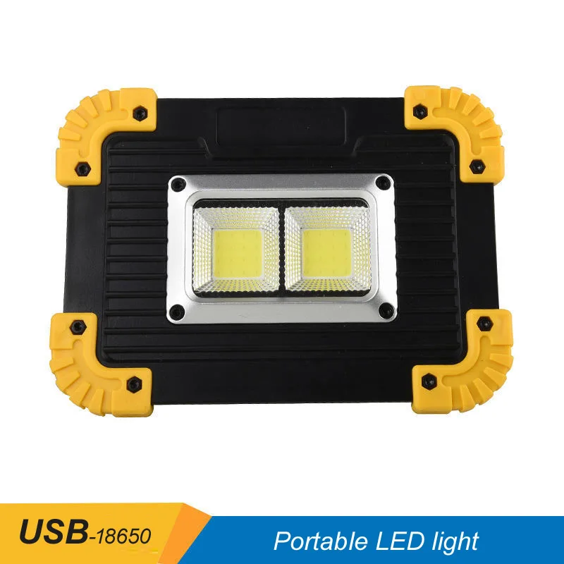 LED Portable Spotlight Led Work Light USB Rechargeable Flashlight Outdoor Travel Lamp For Camping Lantern Use 18650 Battery 2pcs