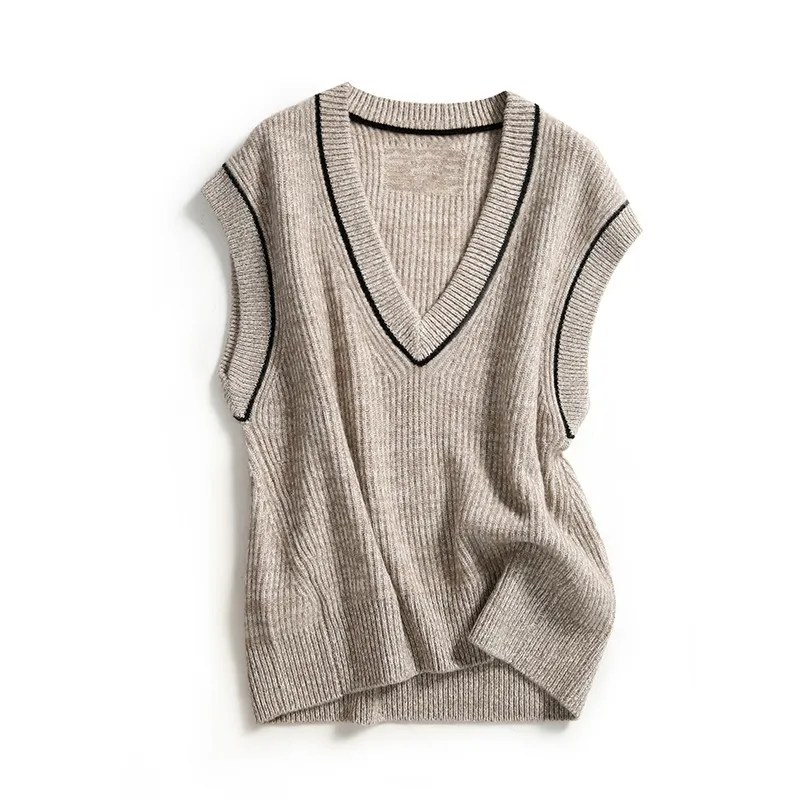 Tailor sheep sweater vest women 2023 spring fall lazy loose v-neck pullover vest jacket