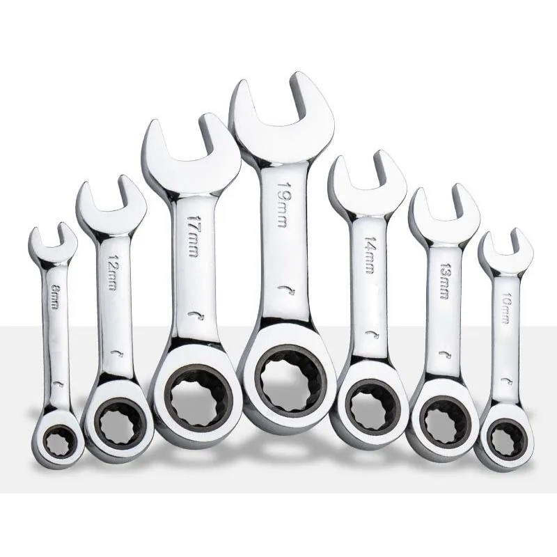 combinacao reversivel stubby single wrench 72 tooth ratchet spanner soquete nut repair tools mm19 mm 1pc 01