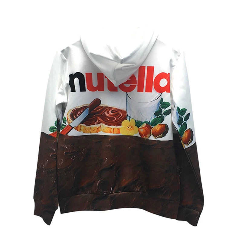 Sudadera con capucha 3d para hombre y mujer, suéter con estampado de Nutella, comida, Hip Hop, estilo informal, a la moda, novedad