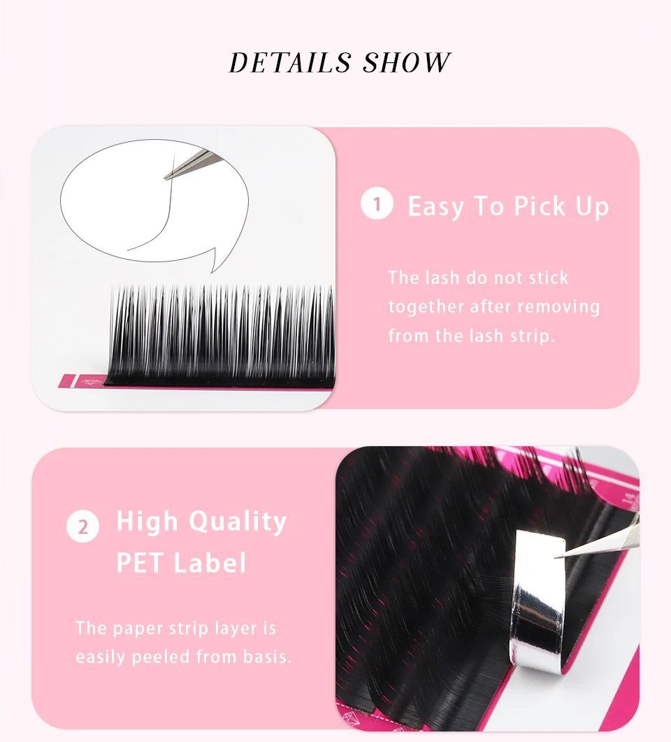 L +/LU(M) locken Falschen Wimpern Extensions Faux Nerz Lash Einzelnen Wimpern Matte Schwarz 8-15mm Gemischt Weiche N/L form Make-Up Wimpern – Detail 8