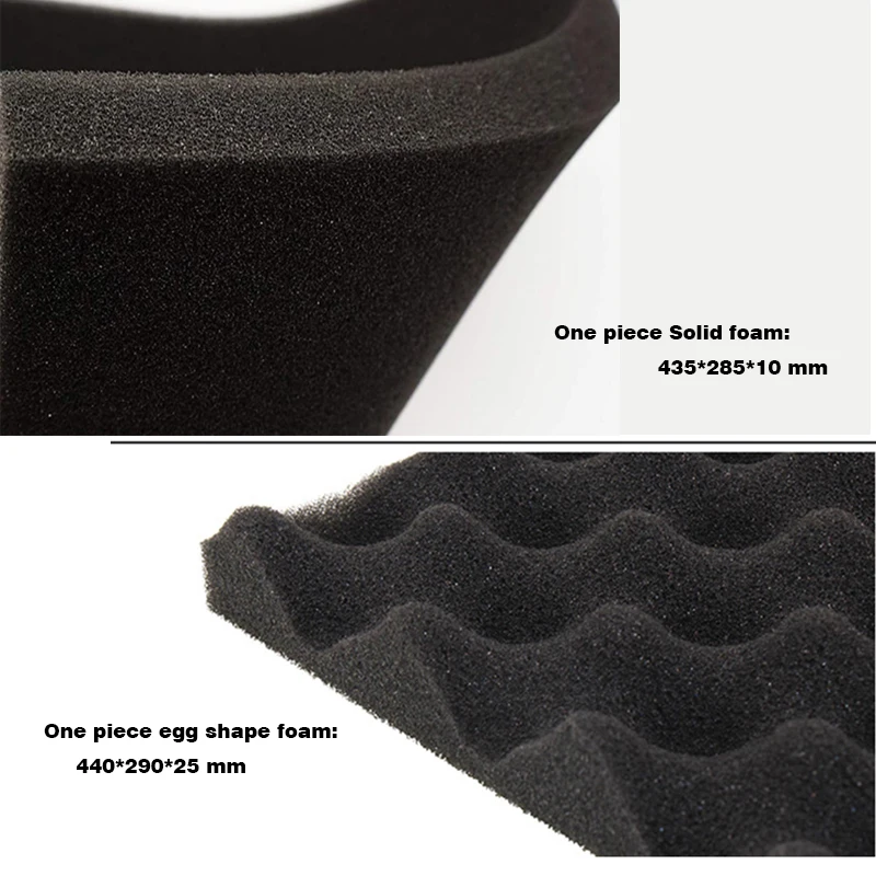 

High density black One egg shape foam+One solid shockproof PU foam no pre-cut