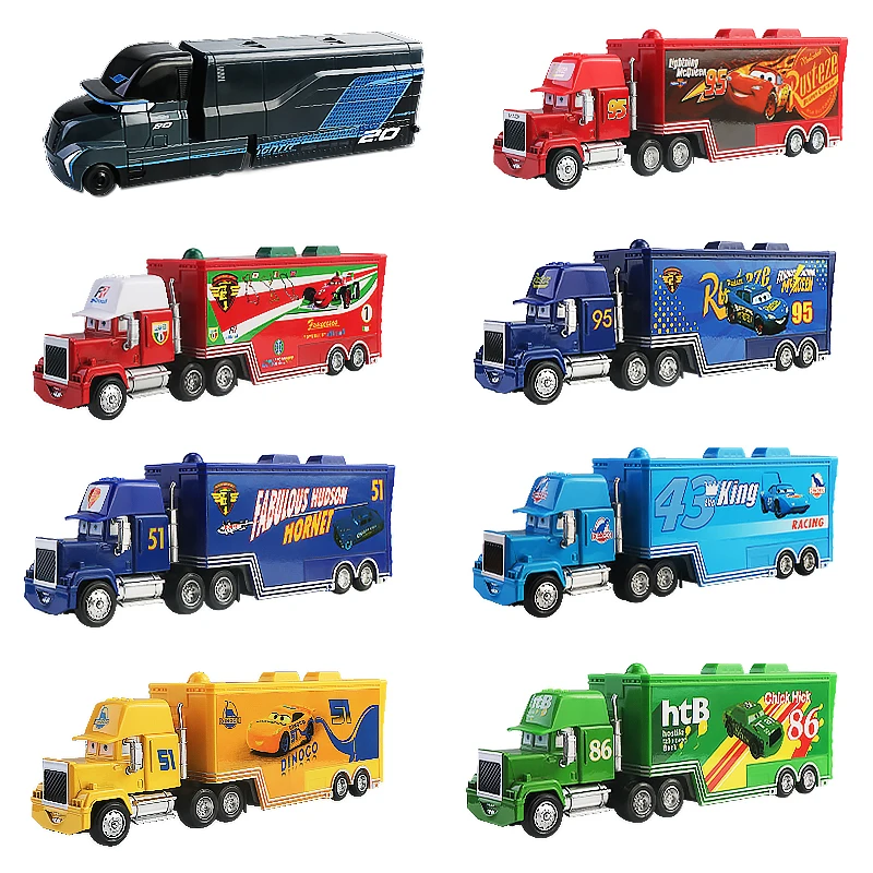 Disney-Pixar Cars 3 Diecast Toy Car Set para Meninos, Relâmpago McQueen, Jackson Storm, Mack Uncle Truck, Anime Deluxe, 1:55