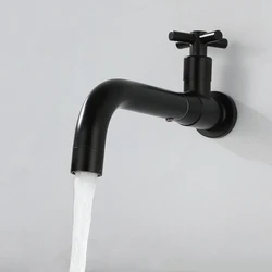 Wall Mount Basin Faucet Outdoor Garden Spout Mop Pool Tap Wash Faucet Single Cold Water Bathroom Kitchen Sink Faucets