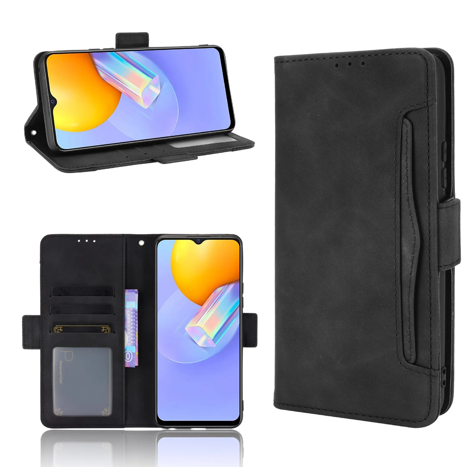 For Vivo Y31 2021 Case Premium Leather Wallet Leather Flip Multi-card slot Cover For Vivo Y31 Y 31 VIVOY31 2021 Case 6.58 inch