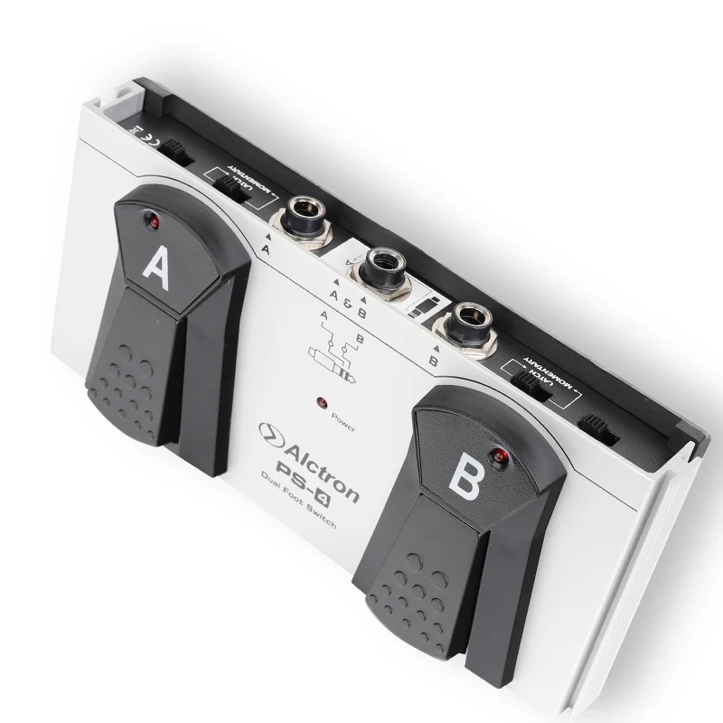 Alctron PS-4 professional dual channel foot switch, latch and momentary two modes, LED indicator, high quality housing