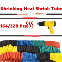 164/328pcs Heat shrink tube kit Insulation Sleeving termoretractil Polyolefin Shrinking Assorted Heat Shrink Tubing Wire Cable