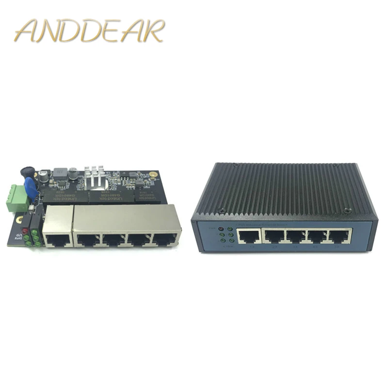 Módulo de interruptor Ethernet Industrial 5 puertos sin gestión 10/100/1000mbps tarjeta PCBA OEM puertos de autodetección PCBA junta del OEM de la placa base