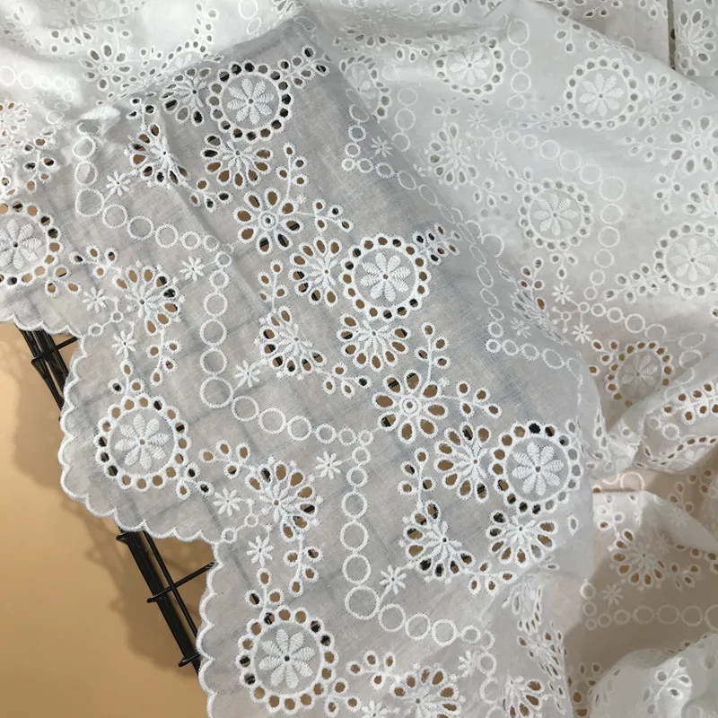 Free Shipping High Quality Cotton Applique Embroidered Lace Fabric Flowers DIY Accessories
