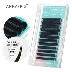 ANNAFRIS Ellipse Flat Lashes Nature Soft Split-tips Individual Eyelash Extension Matte Double Tips Mink False Lash Supplies