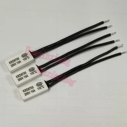 10PCS/Lot Ceramic KSD9700 10A/250V Temperature Switch Normally Open Thermostat Thermal Protector 40 -150 Degree