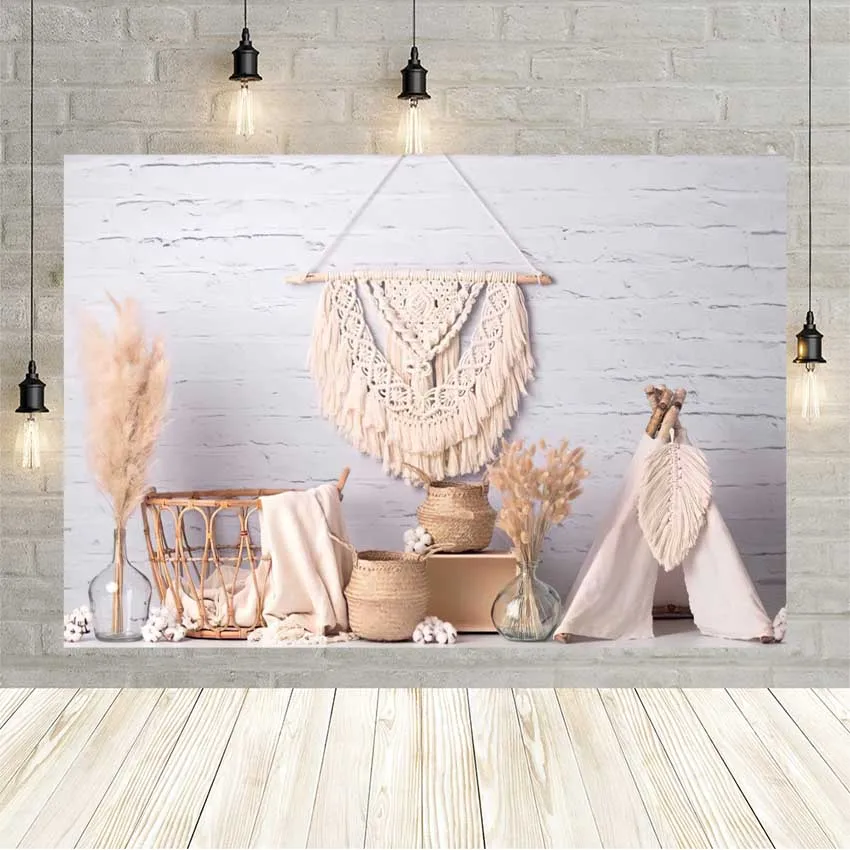 Avezano Newborn Portrait Backdrop For Photo Studio Photozone White Brick Wall Vase Tent Basket Baby Photography Background Props