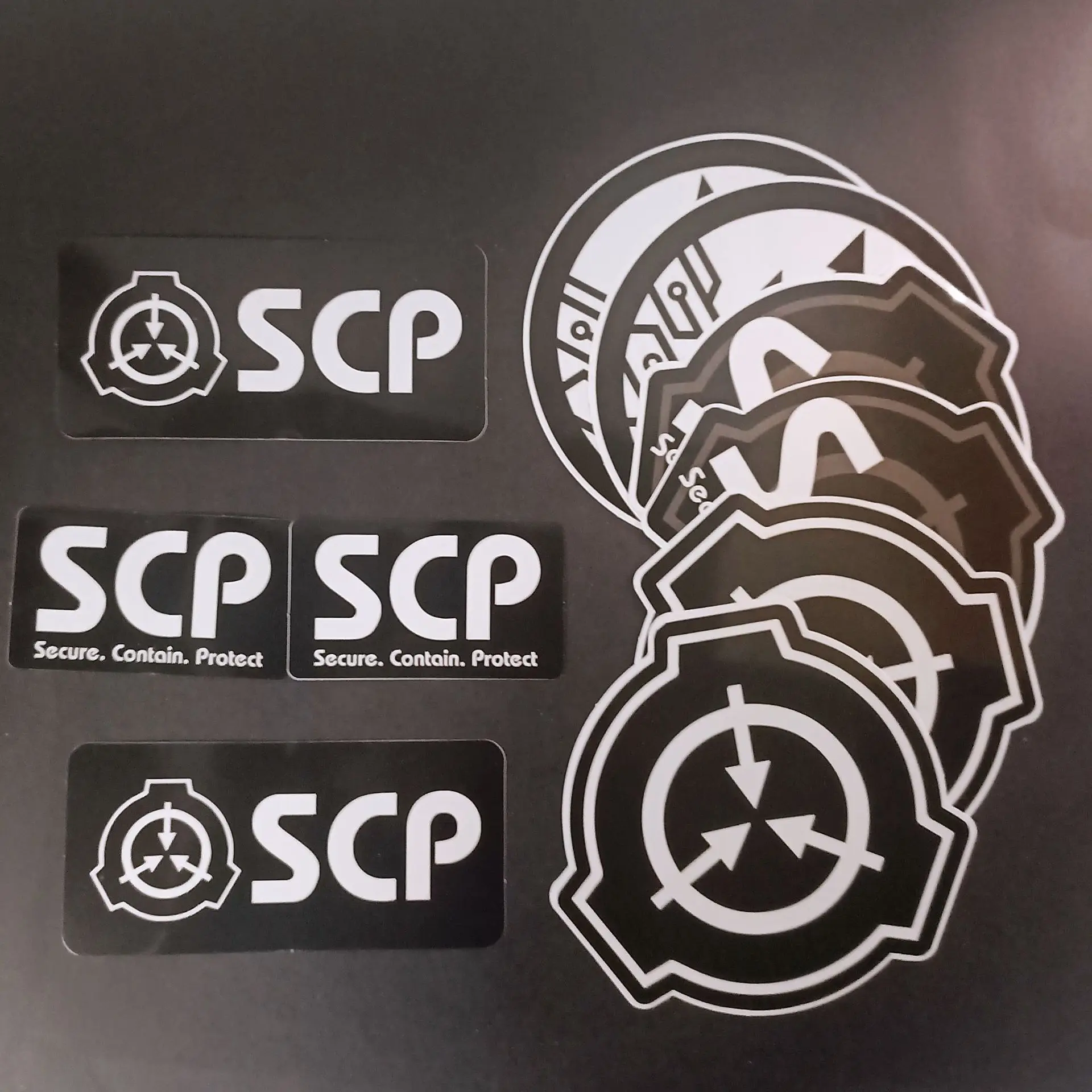 

SCP Foundation controls the collection and protection of black and white graffiti DIY decoration mobile phone computer stickers