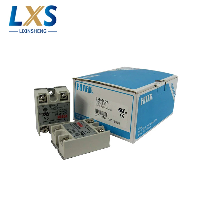 مرحل صناعي SSR-50DA 50Amp 3 ~ 32VDC إلى 24 ~ 380VAC مرحلة واحدة DC-AC SSR مرحل الحالة الصلبة