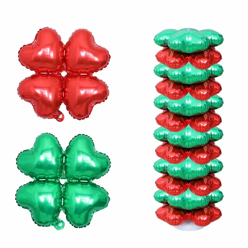 10pcs/lot Hot 4 Petals 18inch Aluminum Foil Balloons Four Leaf Clover Ballon Building Column Arch for Wedding Decor Globos Love