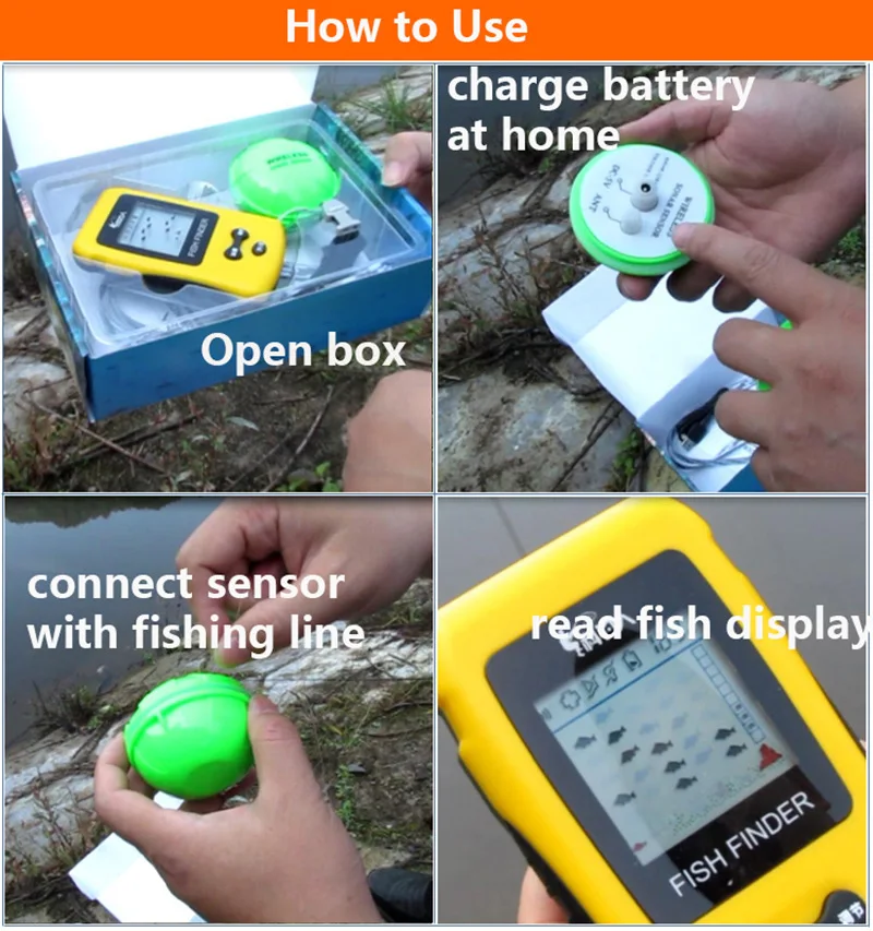 Fish Finder Dual Charging Version Wireless Color Screen Fishing Finder Visual Fishing Fishing Supplies Fishing Equipment