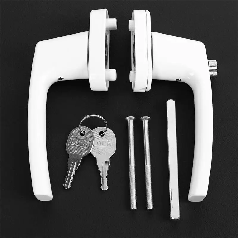 Two-End Lever Lock Solid Thickened Crank Handle With Keys For Door Window Solid Thick Door Handle With Key Handle Lock