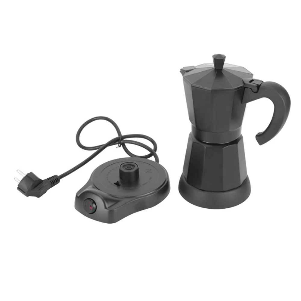 Mocha Pot Aluminum Coffee Pot Plug-In Coffee Appliance Coffee Pot Espresso Machine Portable Aluminum Electric Mocha Pot 300ml