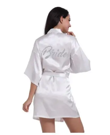 Silver Writing Bridal Wedding Robes Bride Bridesmaid Maid of Honor Women Party Robe Custom Name and Date Get Ready Robes