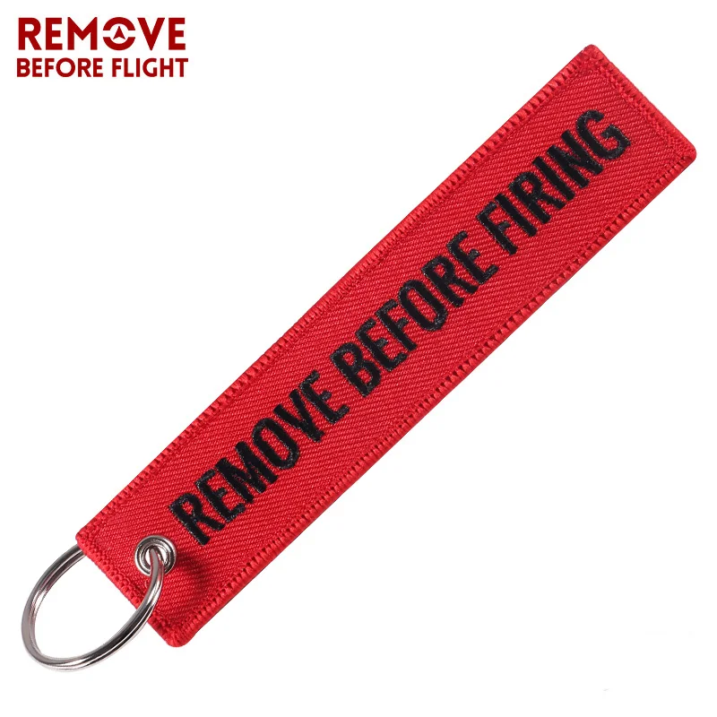 

3 PCS Remove Before Firing Key Chain Red Embroidery Key Tag Label Key Fobs OEM Keychain Jewelry Motorcycle Keyrings Chaveiro