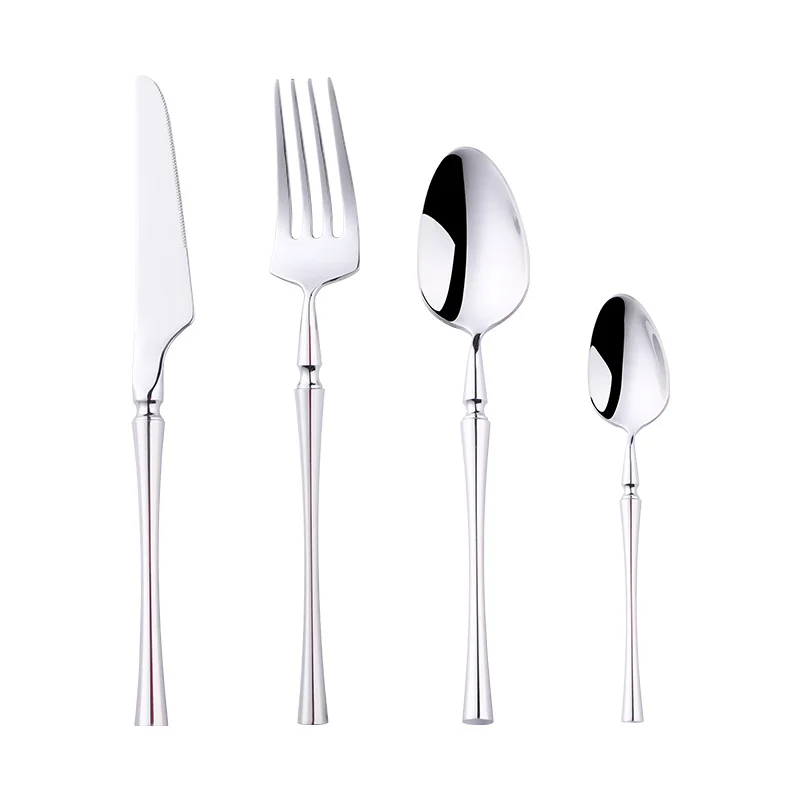 24PCS Cutlery 18/10 Stainless Steel Knife Fork Set Portable Travel Metal Tableware Kitchen Accessories Set Drop Shipping