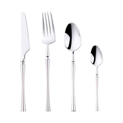 24PCS Cutlery 18/10 Stainless Steel Knife Fork Set Portable Travel Metal Tableware Kitchen Accessories Set Drop Shipping