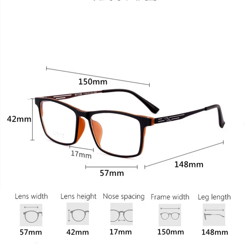 Imagen 2 del producto YIMARUILI, gafas ultraligeras y cómodas para hombre, talla grande TR90, titanio, miopía, hipermetropía, gafas graduadas ópticas, montura Y8883