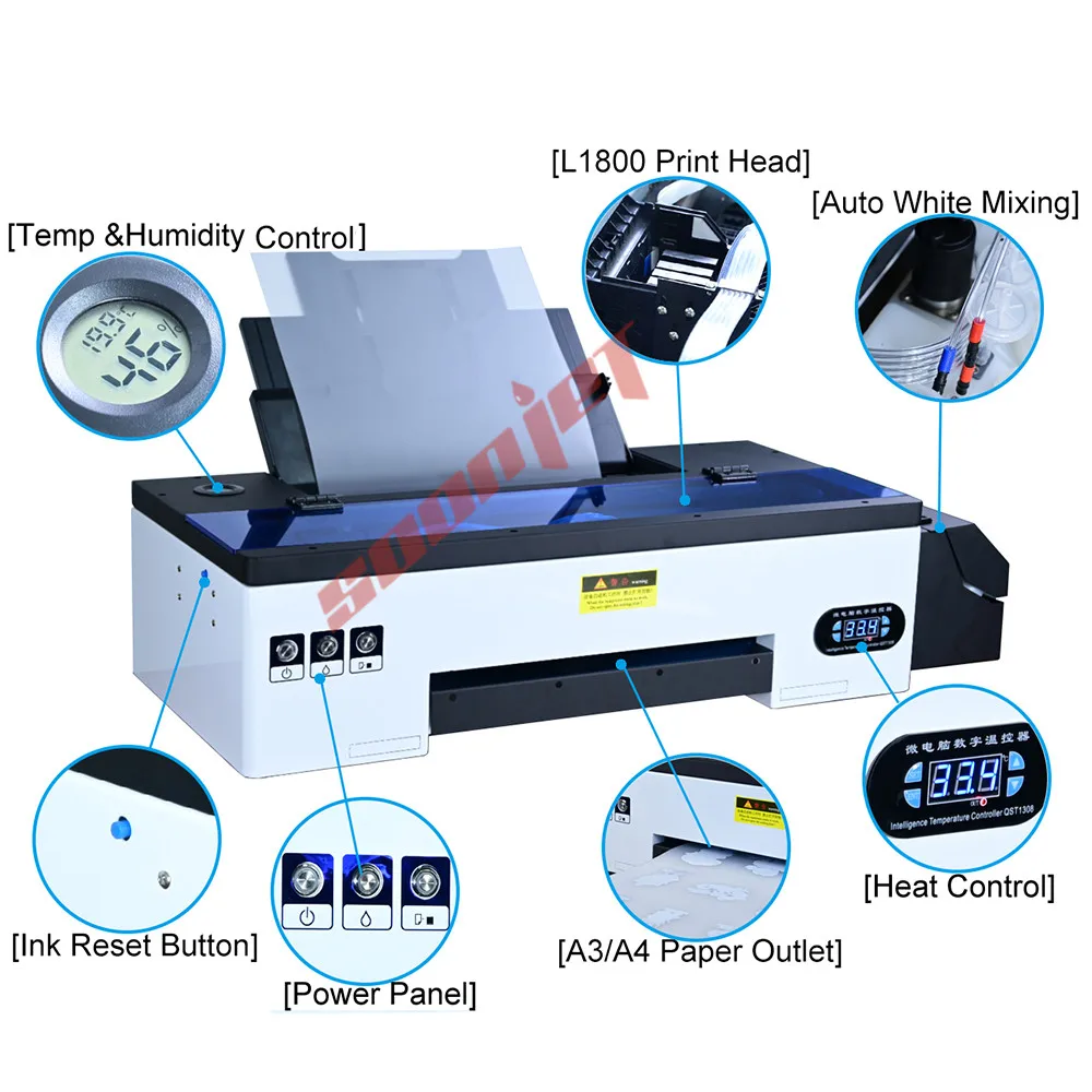 Digital A3 size DTF Printer PET Film Tshirt Printer DTF Heat Printing Machine  For For Hoodies Jacket Hat Jeans