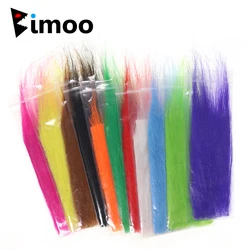 Bimoo 2PCS 12X6cm Soft Long Hairy Artificial Craft Fur Fly Tying Materials Fluffy Fibers for Streamer Tail Saltwater Fly Lures