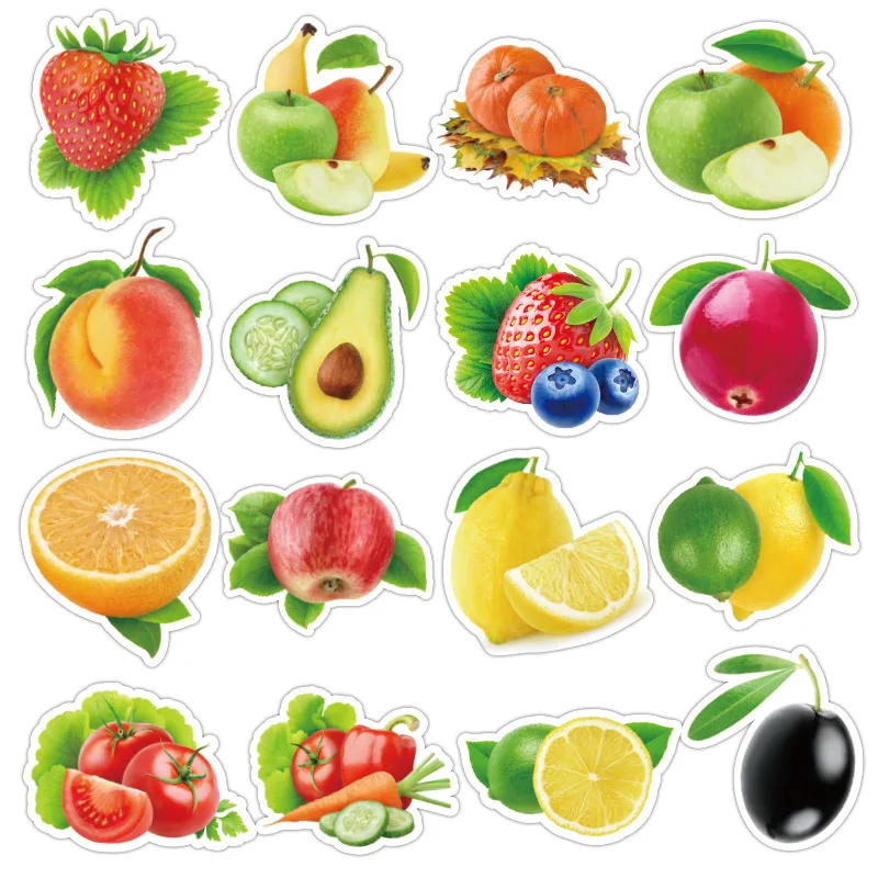 100Pcs/set Cartoon Fruit Waterproof PVC Graffiti Stickers For Laptop Notebook Skateboard Computer Luggage Decal Sticker