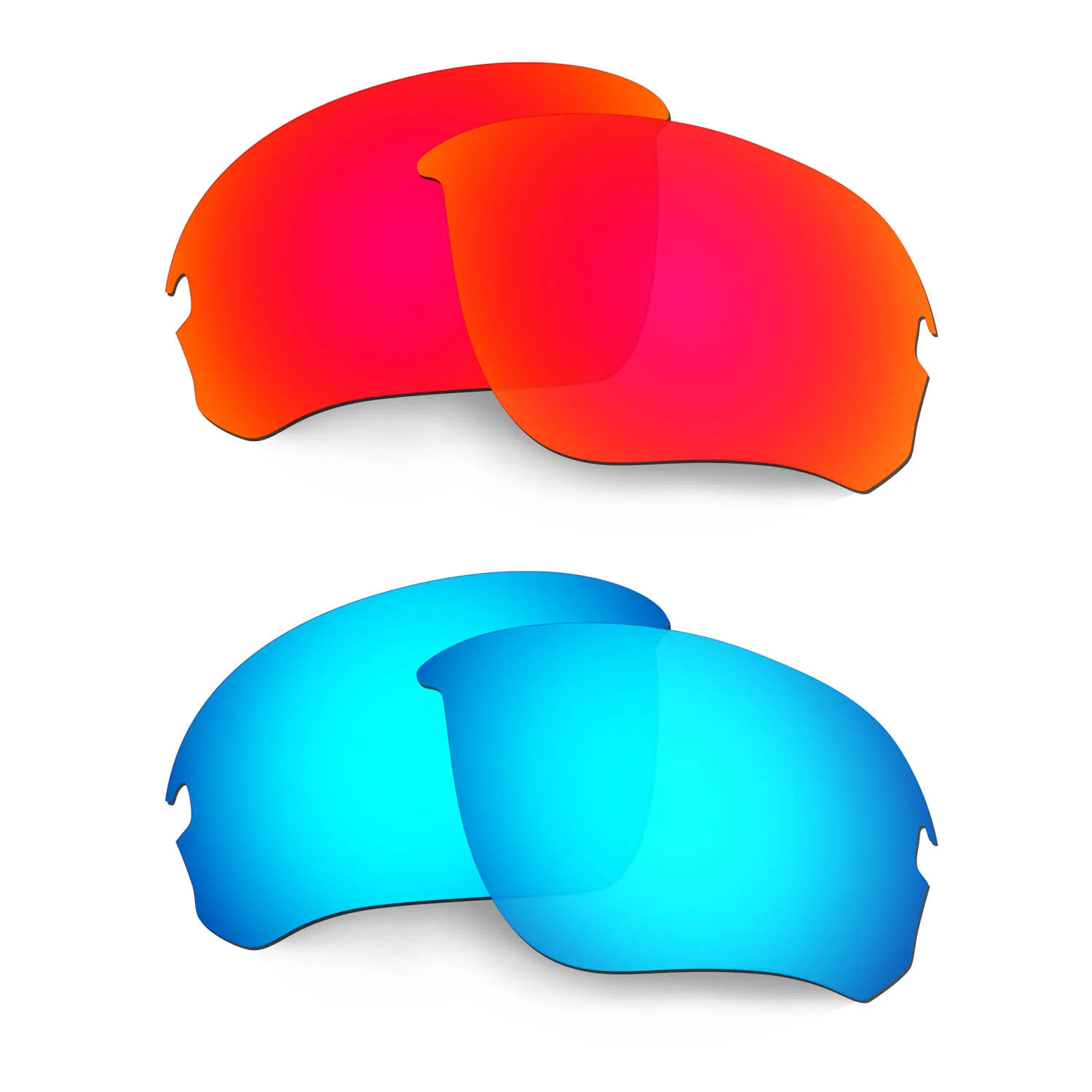 

HKUCO Polarized Replacement Lenses For Flak Draft Sunglasses Red/Blue 2 Pairs