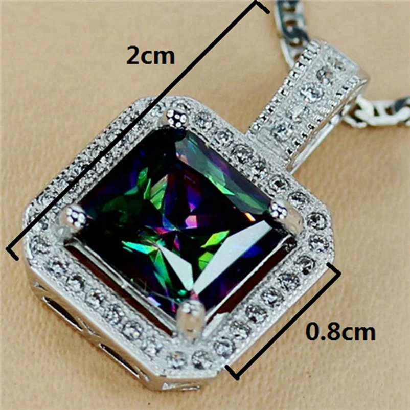 SHUNXUNZE Luxury Flash sale christmas Wedding pendants for women Jewelry Accessories Rainbow Cubic Zirconia Rhodium Plated R3210