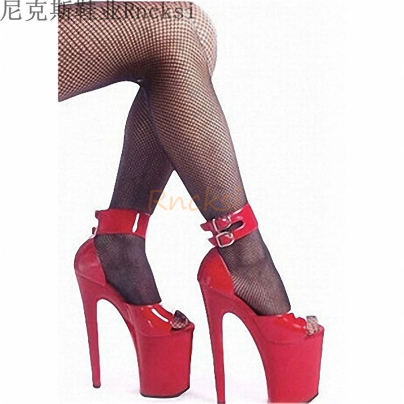 Rncksi Stiletto Sandals 20CM Platform High Heel Sandals Fashion Open Toe Gladiator Sandal Summer Platform Sexy Pole Dance Shoes