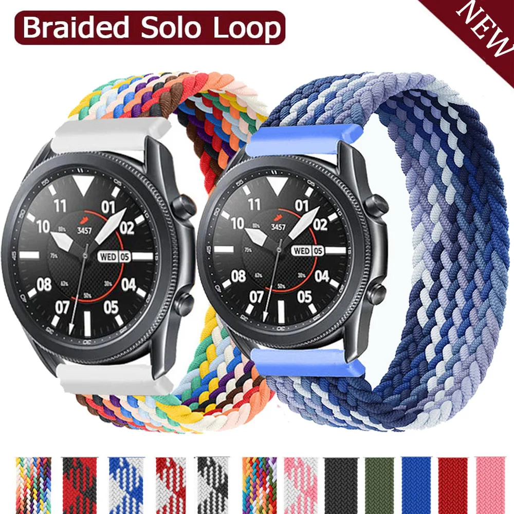 20mm/22mm Braided Nice Loop Strap for Samsung Galaxy watch 4 3/46mm/42mm/active 2/Gear S3 bracelet Huawei watch GT/2/2e/Pro Band