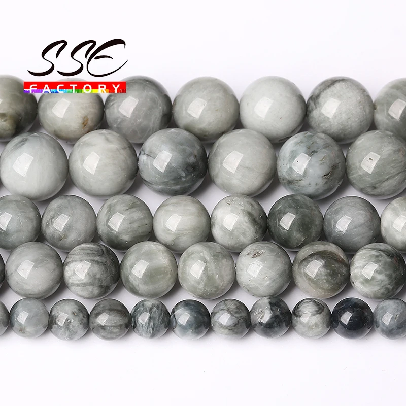 5A Natural Gemstones Eagle Eye Hawk Eye Beads Round Loose Bead For Jewelry Making Diy Charm Bracelet Accessories 6 8 10 12mm 15\