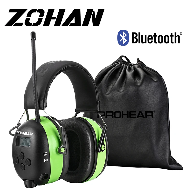 ZOHAN Electronic Bluetooth 5.0 Headphone Earmuffs FM/AM Radio Hearing Protection Headset With 2000 Lithium Battery Rechargeable