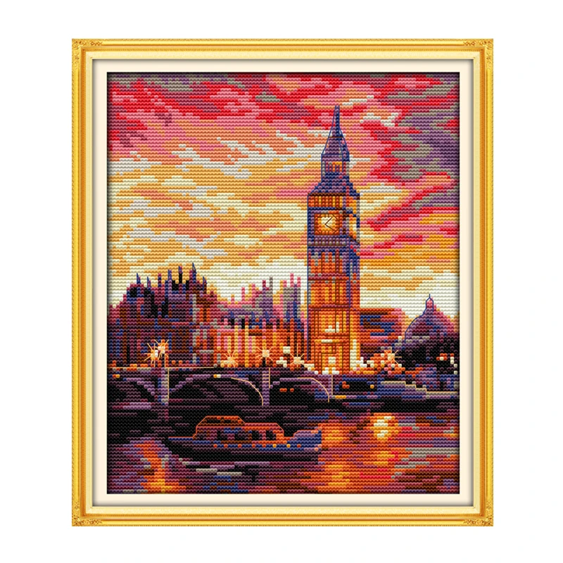 London clock tower cross stitch kit aida 14ct 11ct count printed canvas stitches embroidery DIY handmade needlework