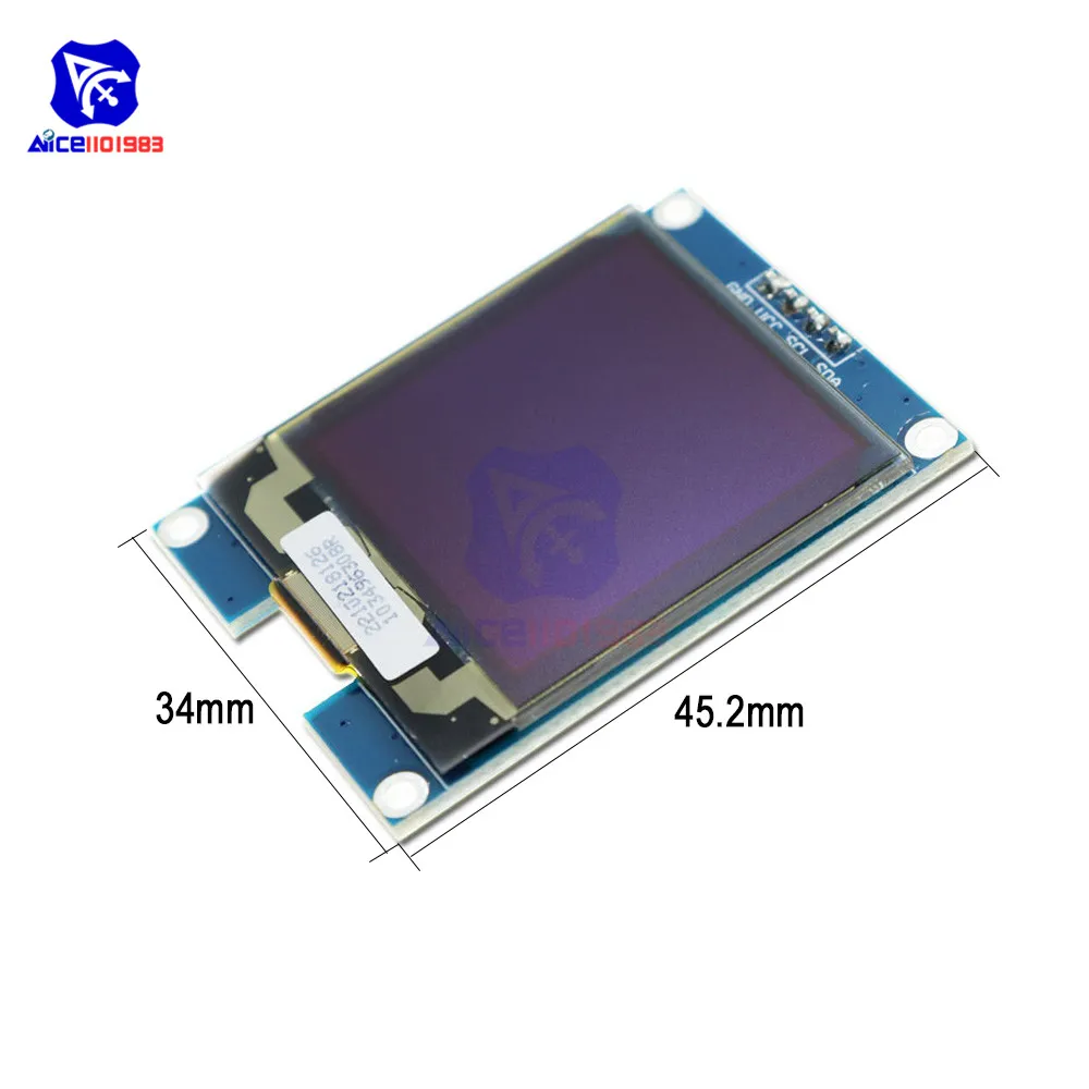 Diymore Layar Tampilan LCD 1.5 Inci 128128 Modul Pelindung OLED 4 Pin Antarmuka IIC Driver SSD1327 untuk Arduino STM32 Raspberry Pi