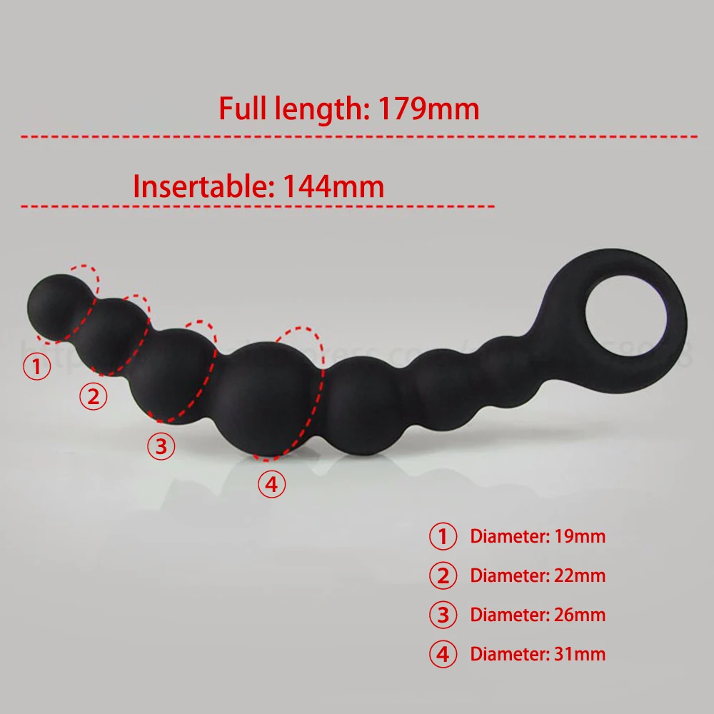 Handheld Anal Plug 7 Butt Beads Soft Silicone Sex Toys for Couple Female Vagina Masturbator Male Prostate Massage Adult Product