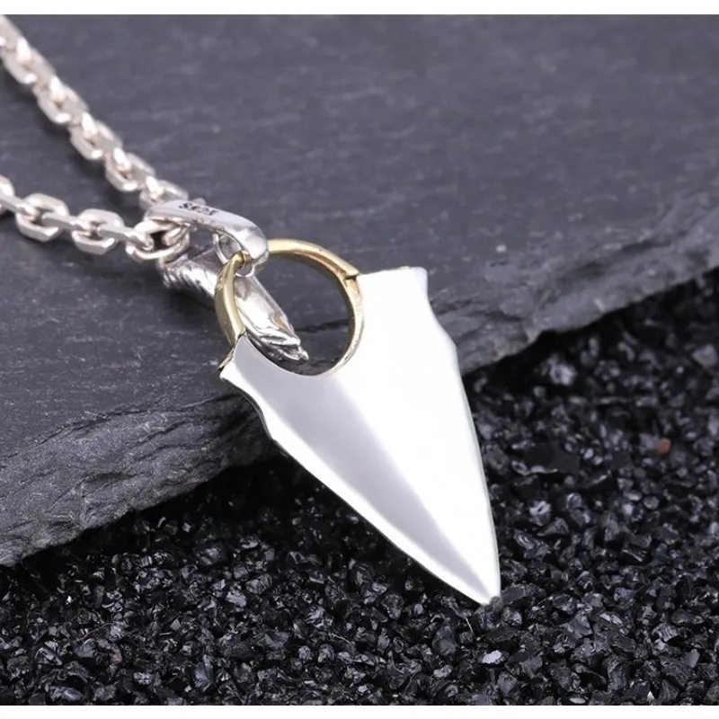 BOCAI Real Sterling Silver S925 Charms Pendant for Men Women New Fashion Solar ray Spearhead Arrow Punk Jewelry Free Shipping