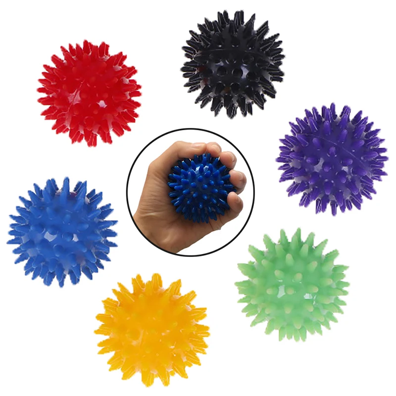 7 Colors Portable Physiotherapy Catch Hard Fitness 6cm Hand Massage Ball PVC Soles Hedgehog Sensory Fitness Training Grip Balls