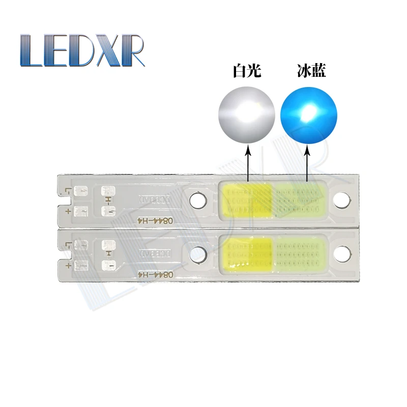 Światła samochodowe led Cob c6 h4 źródło światła podwójny kolor białe światło lodowy blękit 54 SMD 9.0-9.5V 1200mA 15W 44*8mm źródło lampa do motocykla