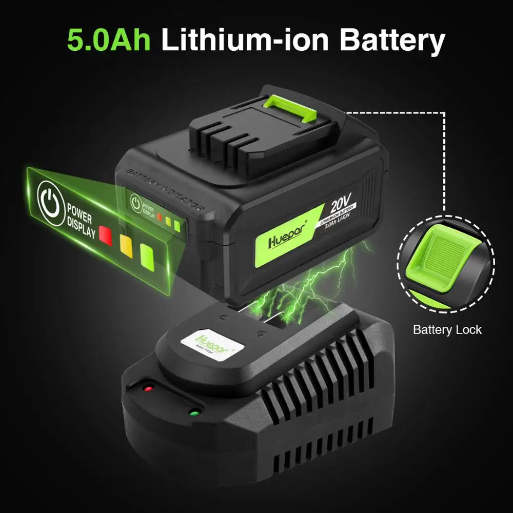 Huepar Cordless Winkel Grinder 20V 5,0 Ah Li-Ion Batterie 8500PRM Maschine Für Schneiden Schleifen Elektrische Winkel Grinder Power Tools