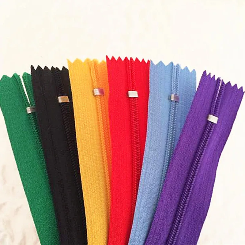 100 Pcs 3# closed nylon zipper, custom craft (4-24 inches), 10-60 cm, FGDQRS (color, Mix)