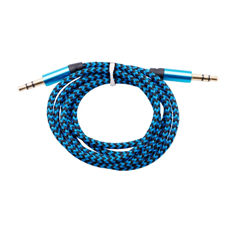Cổng Aux Trên Ô Tô 1M Nylon Jack Cắm Cáp Âm Thanh 3.5 Mm To 3.5 Mm Aux Dây Đực Âm Thanh cáp Aux Vàng Cho iPhone Dây Loa